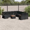 vidaXL 12 Piece Garden Sofa Set with Cushions Black Poly Rattan