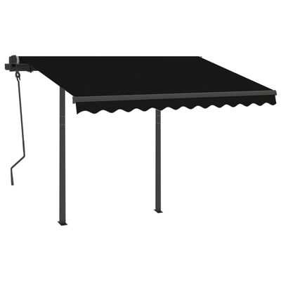 vidaXL Manual Retractable Awning with LED 3x2.5 m Anthracite