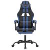 vidaXL Gaming Chair with Footrest Black and Blue Faux Leather
