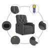 vidaXL Stand up Massage Recliner Chair Dark Grey Fabric