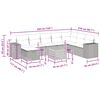 vidaXL 9 Piece Garden Sofa Set with Cushions Grey Poly Rattan