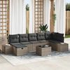 vidaXL Sofa Set with Cushion 7 pcs Poly Rattan