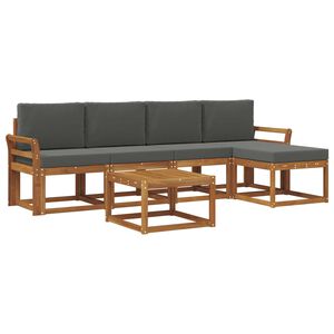 vidaXL Outdoor Sofa Set with Cushion 6 pcs Natural and Anthracite