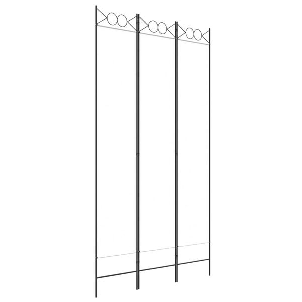 vidaXL 3-Panel Room Divider White 120x220 cm Fabric