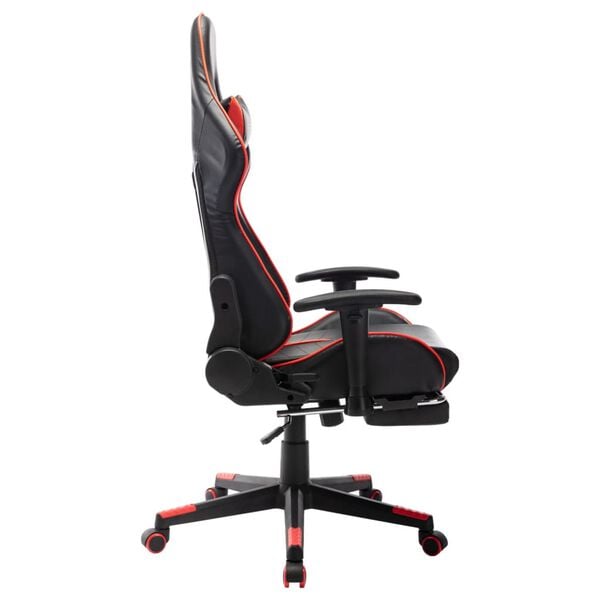 vidaXL Gaming Chair with Footrest Black and Red Artificial Leather