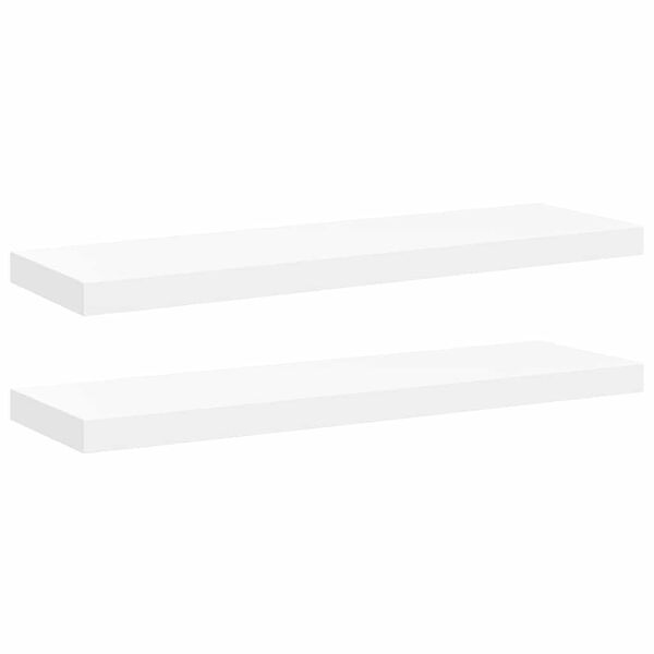 vidaXL Floating Wall Shelves 2 pcs White 80x23.5x3.8 cm MDF