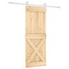 vidaXL Sliding Door Natural and White 90 x 210 cm Solid Pine Wood