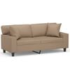 vidaXL 2-Seater Sofa with Throw Pillows Cappuccino 140 cm Faux Leather