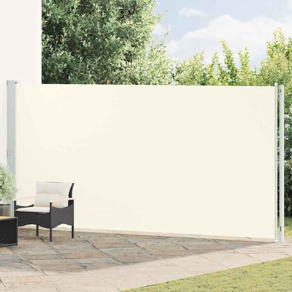 vidaXL Patio Retractable Side Awning 200x600 cm Cream
