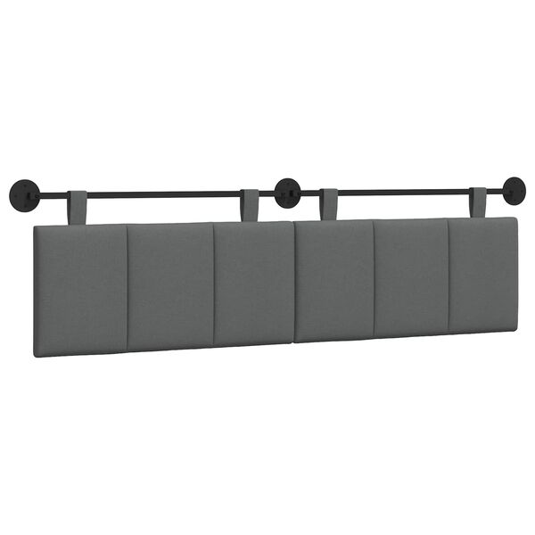 vidaXL Hanging Headboard Wall-mounted Dark Grey 170 x 55 x 5 cm Fabric
