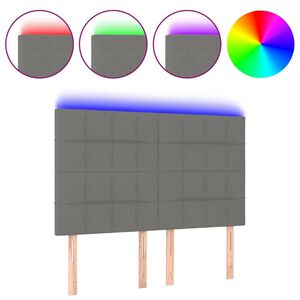 vidaXL LED Headboard Dark Grey 144 cm Fabric