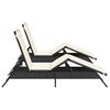 vidaXL Sun Loungers with Cushions 2 pcs Black Poly Rattan