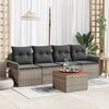 vidaXL Garden Sofa Set with Storage 5 pcs Grey Poly Rattan