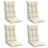 vidaXL Highback Chair Cushions 4 pcs Cream Oxford Fabric