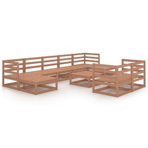 vidaXL Garden Lounge Set | Honey Brown | Solid Pine Wood | Medium | Modular