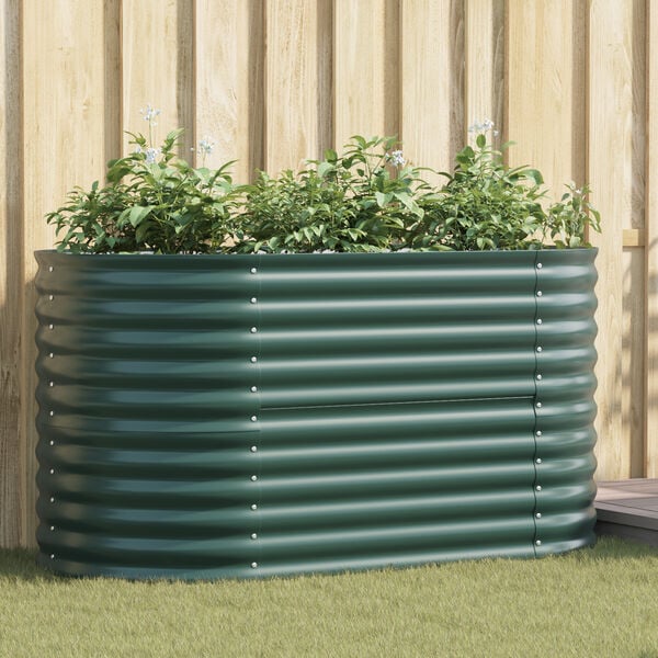 vidaXL Garden Raised Bed Green 160 x 80 x 81 cm Steel