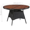 vidaXL 5 Piece Outdoor Dining Set with Cushions Poly Rattan Black