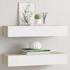 vidaXL Wall Drawer Shelves 2 pcs Oak and White 60x23.5x10cm MDF