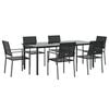 vidaXL 7 Piece Garden Dining Set Poly Rattan and Steel