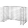 vidaXL Gabion Wall for Garbage Bins Galvanised Steel 180x100x110 cm
