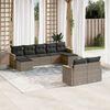 vidaXL 9 Piece Garden Sofa Set with Cushions Grey Poly Rattan