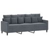 vidaXL 3 Piece Sofa Set with Cushions Dark Grey Velvet