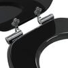 vidaXL Toilet Seats with Soft Close Lids 2 pcs MDF Black