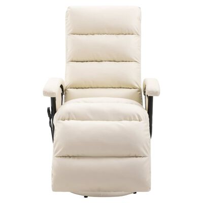 vidaXL TV Massage Recliner Cream White Faux Leather
