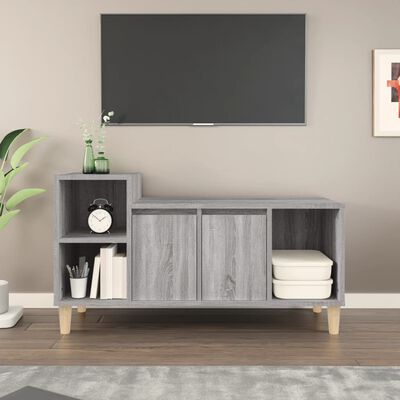 vidaXL TV Cabinet Grey Sonoma 100x35x55 cm Engineered Wood