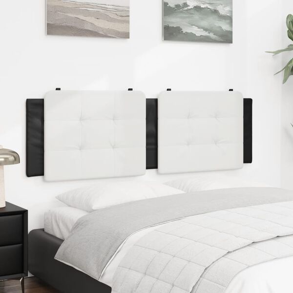 vidaXL Headboard Cushion "Zadar" Black and White 153 cm Faux Leather