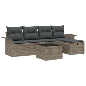 vidaXL Garden Sofa Set 6 pcs Poly rattan