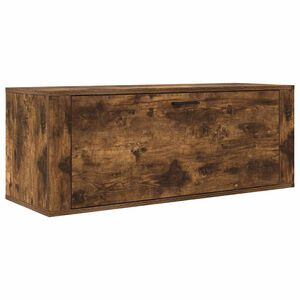 vidaXL Wall Shoe Cabinet | Smoked oak | Engineered wood | Compact | Drop-Down