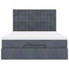 vidaXL Ottoman Bed with Mattresses & LEDs Dark Grey Queen Velvet