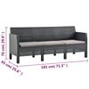 vidaXL 3-Seater Garden Sofa with Cushions Anthracite PP Rattan