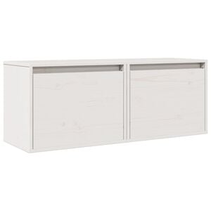 vidaXL Wall Cabinet | Set of 2 | White | Solid Pine Wood | 45x30x35 cm