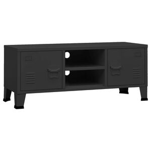 vidaXL Industrial TV Cabinet Black 105x35x42 cm Metal