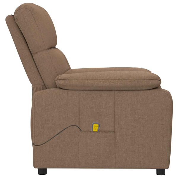 vidaXL Massage Chair Brown Fabric