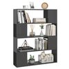 vidaXL Book Cabinet Room Divider High Gloss Grey 100x24x124 cm