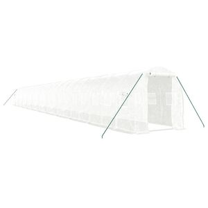 vidaXL Greenhouse with Steel Frame White 44 m&sup2; 22x2x2 m