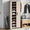 vidaXL Shoe Cabinet Cream 60x30x166 cm Fabric