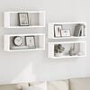 vidaXL Wall Cube Shelf 4 pcs High Gloss White 60x15x23 cm Engineered Wood