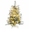 vidaXL Artificial Hinged Christmas Tree 150 LEDs & Ball Set 120 cm