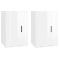 vidaXL Wall Mounted TV Cabinets 2 pcs High Gloss White 40x34.5x60 cm