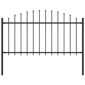vidaXL Garden Fence Woerden with Spear Top Steel 170x150 cm Black