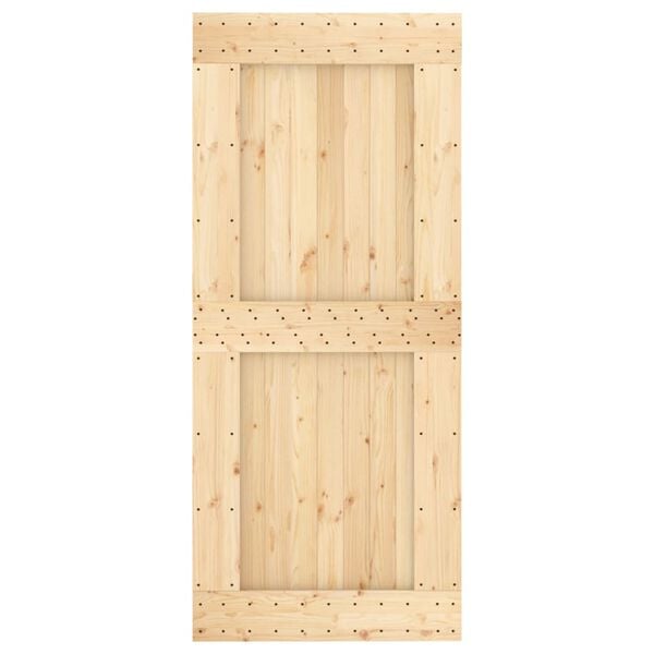 vidaXL Sliding Door with Hardware Set 90x210 cm Solid Wood Pine