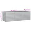 vidaXL Garden Raised Bed 240x80x77 cm Galvanized Steel Silver
