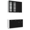 vidaXL Kitchen Unit LYON 4 pcs Black Oak Engineered Wood