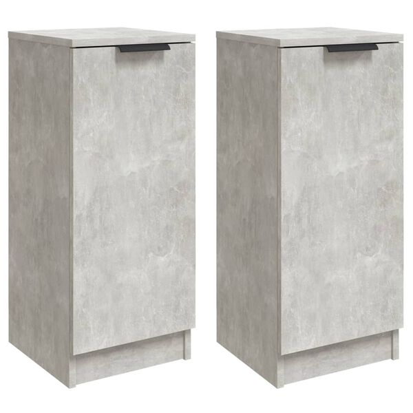 vidaXL Sideboards 2 pcs Concrete Grey 30x30x70 cm Engineered Wood