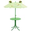vidaXL 3 Piece Kids' Garden Bistro Set with Parasol Green
