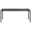 vidaXL Garden Table Black 190x90x75 cm Tempered Glass and Poly Rattan